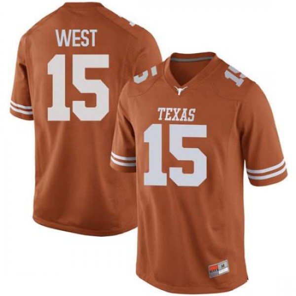 Mens University of Texas #15 Travis West Game Alumni Jersey Orange